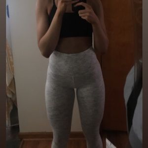 WHITE/GREY SUPER HIGH WAISTED LEGGINGS